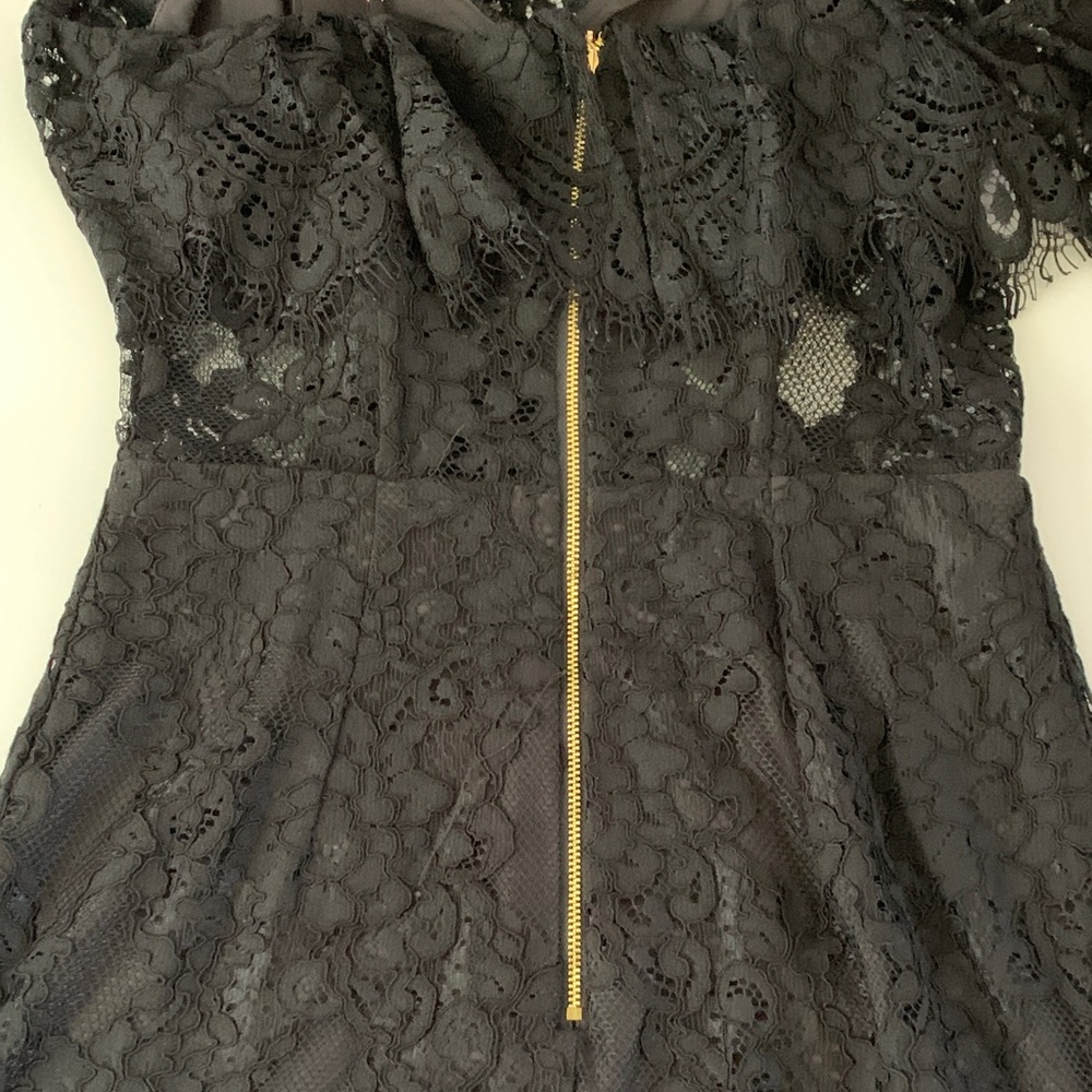 NBD x Naven Allie Black Lace Off Shoulder Mini Dress Size S - Like New Condition - Picture 9 of 12